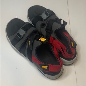 Nike Sandals - Black, Red, and Yellow